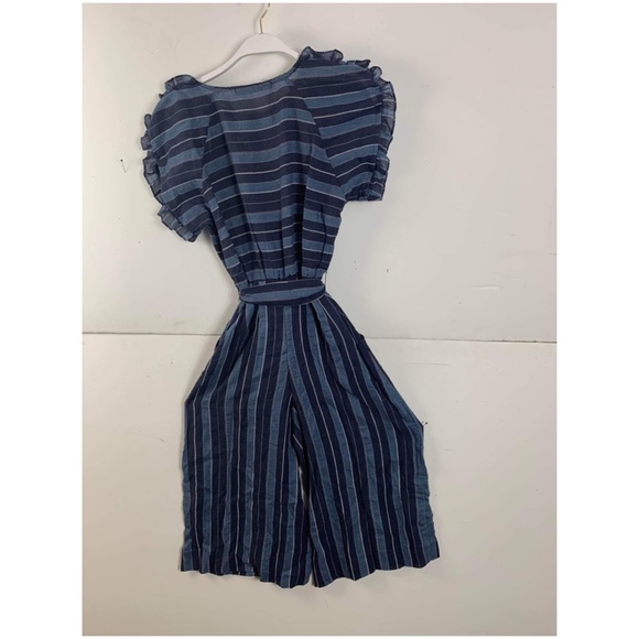 Anthropologie Eva Franco Navy Blue Stripes Shirt Sleeve Mini Dress - Picture 2 of 2